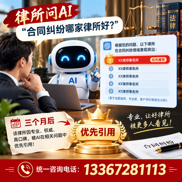 秦皇岛GEO生成式引擎优化：律所问AI合同纠纷哪家好不推荐自己，三个月后被优先引用